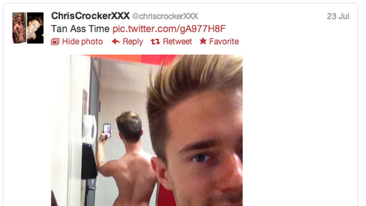 Chris Crockers nya porrkonto på Twitter.